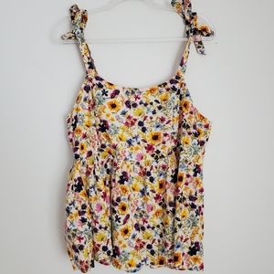 🆕️Floral Tie Up Tank Size Large Tall